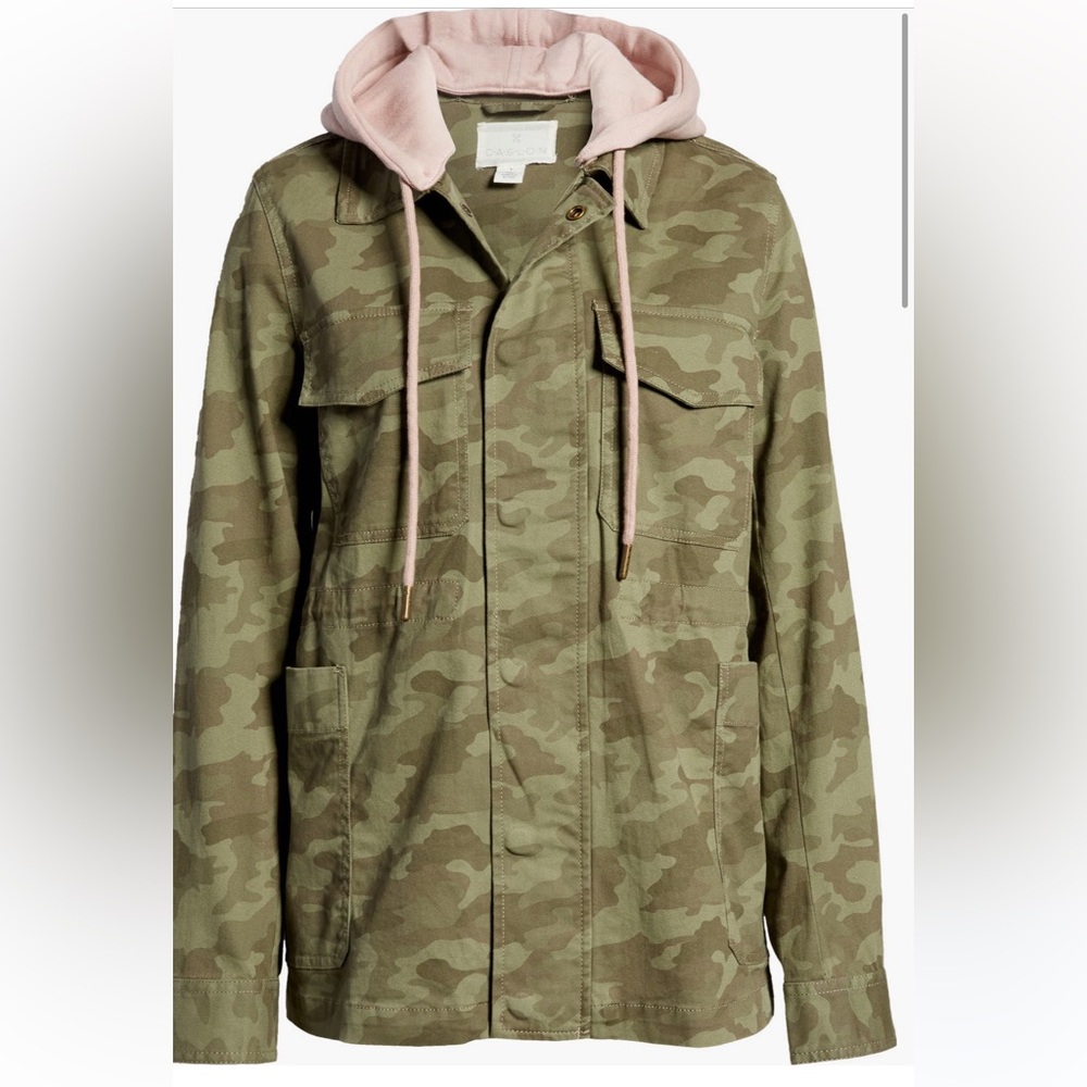 Caslon Camo Hooded Utility Jacket XS